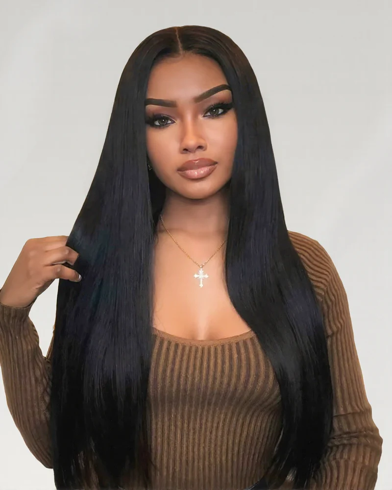Ophirawig 13x4/6x5 Lace Silky Straight Wig Pre-cut Lace Natural Black Beginner Friendly