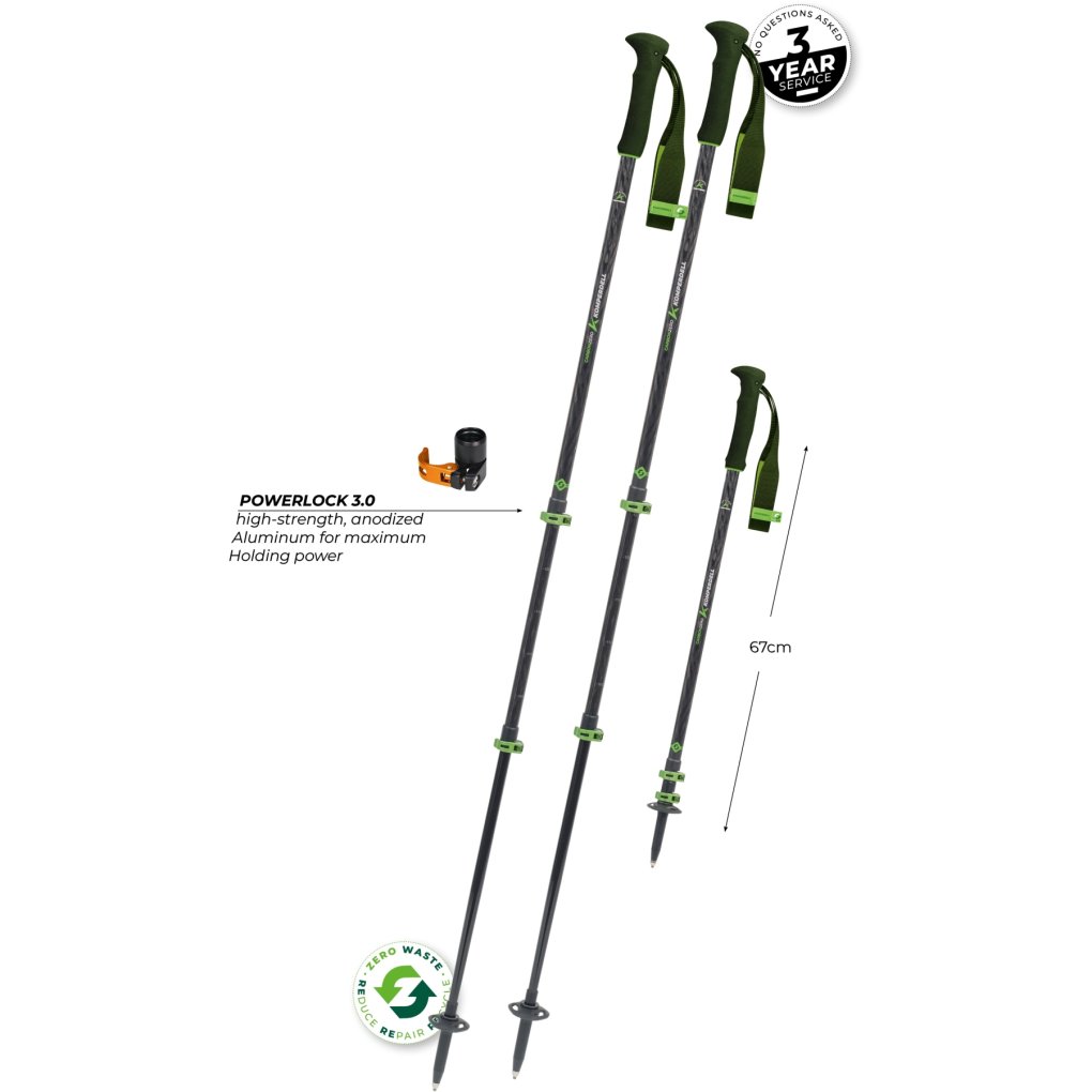Komperdell Carbon EVO Zero Trekking Poles (Pair) - green