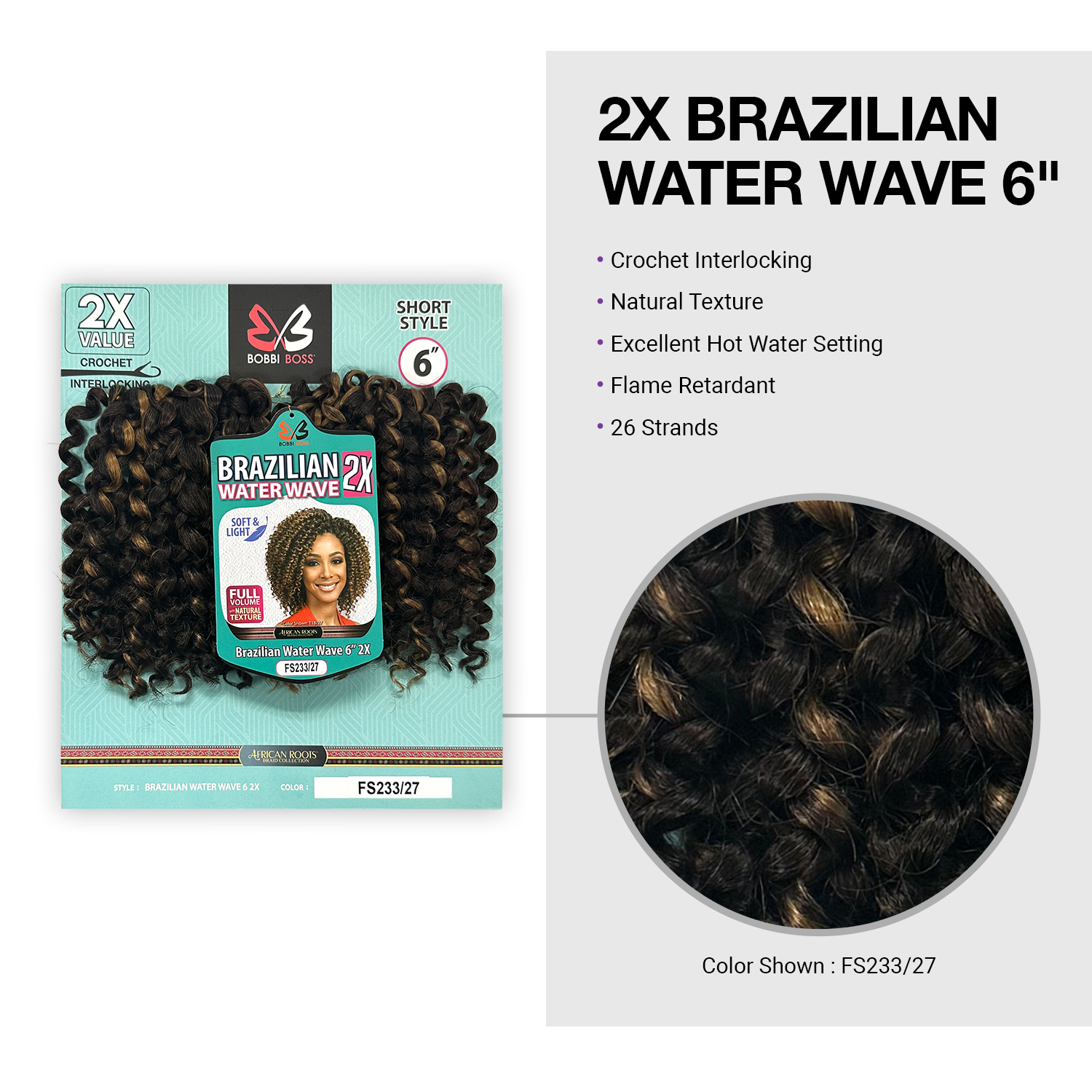 Bobbi Boss Crochet Braids 2X Brazilian Water Wave 6
