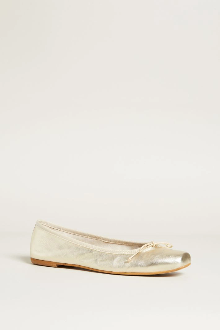Leather ballerinas - GOLD