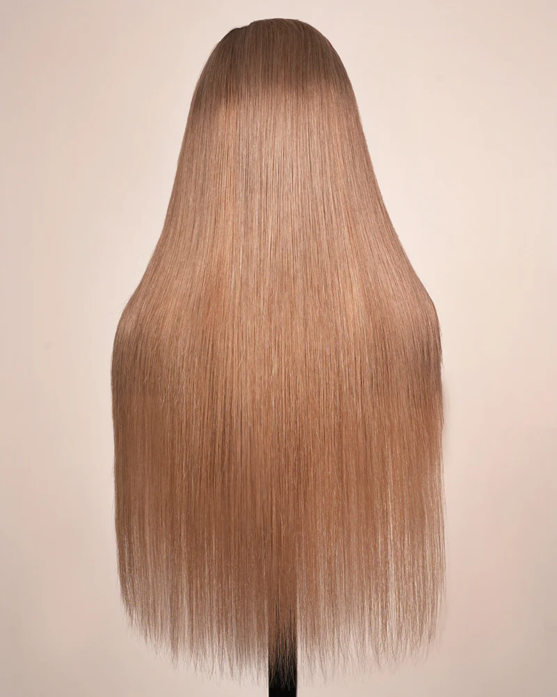 Ophirawig 6x5 invisible knots Glueless Milk Tea Brown Ombre Straight Wig Pre-cut Lace Beginner Friendly