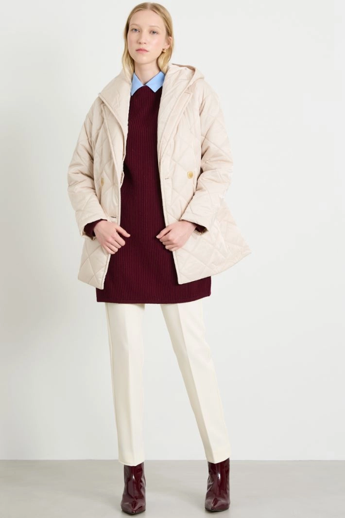 Padded jacket with removable hood - IVORY