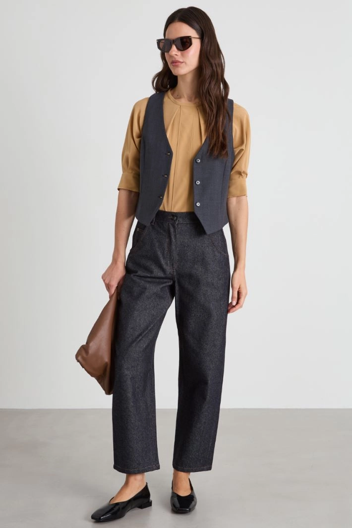 Wool grisaille gilet - ANTHRACITE