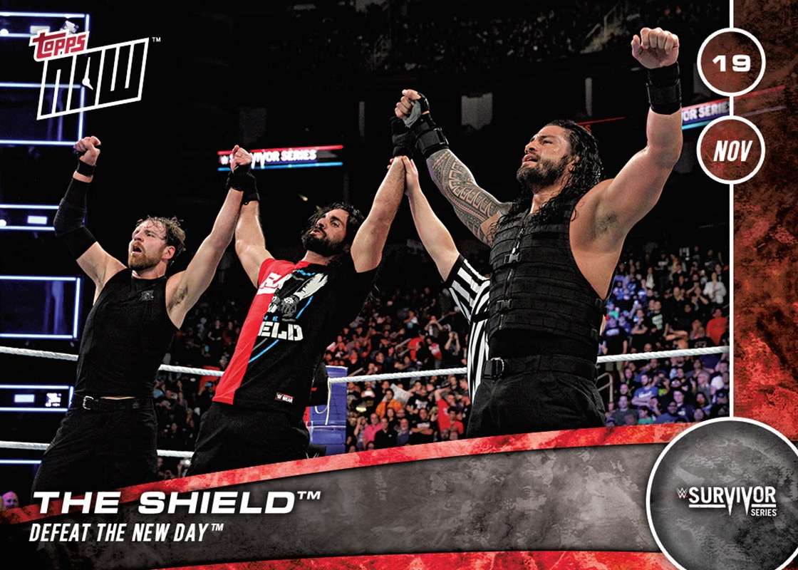 The Shield Defeats The New Day - WWE TOPPS NOW® Card 150 - PRINT RUN QTY: 50 CARDS