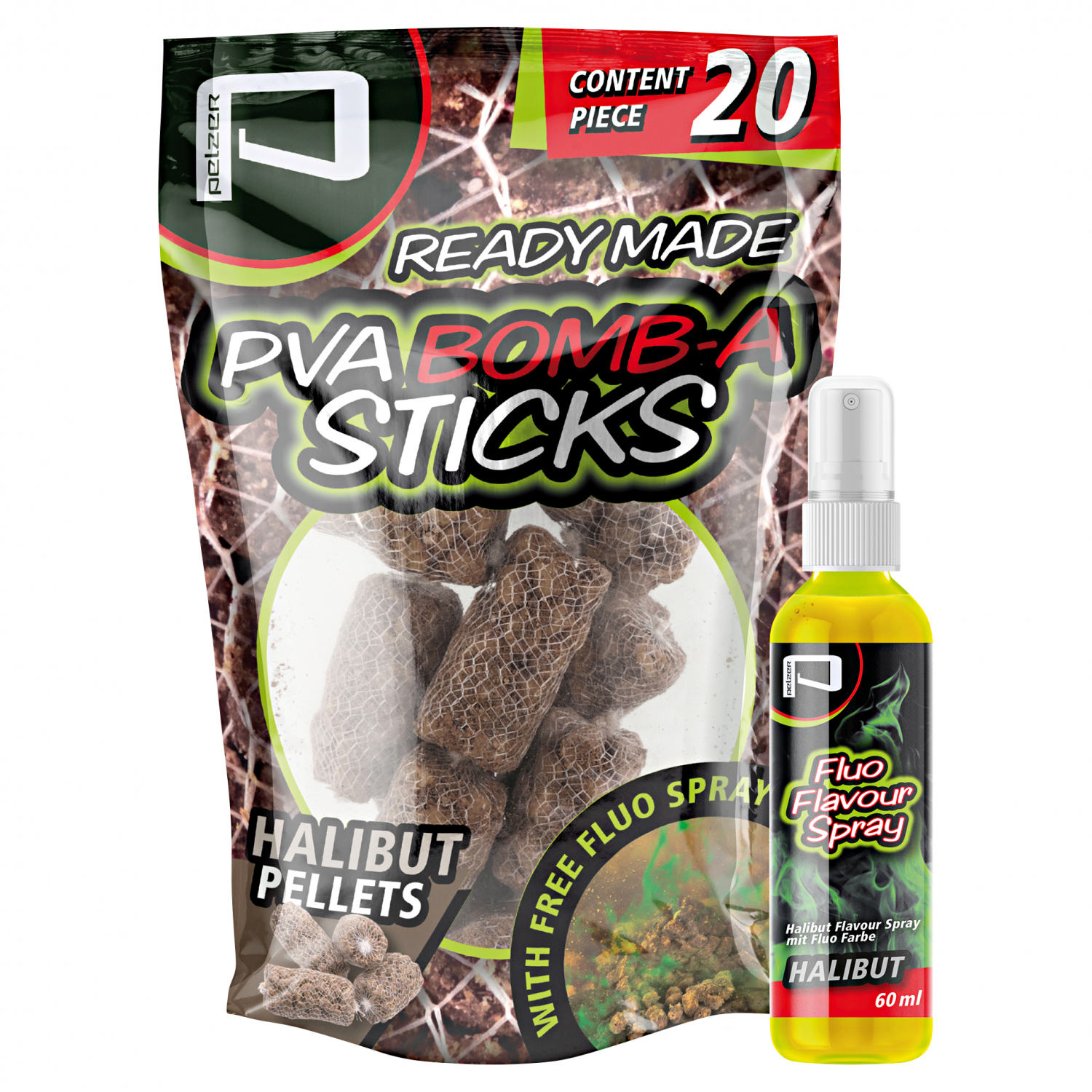 Pelzer Coarse Fish Feed PVA Bomb-A Sticks (Halibut)