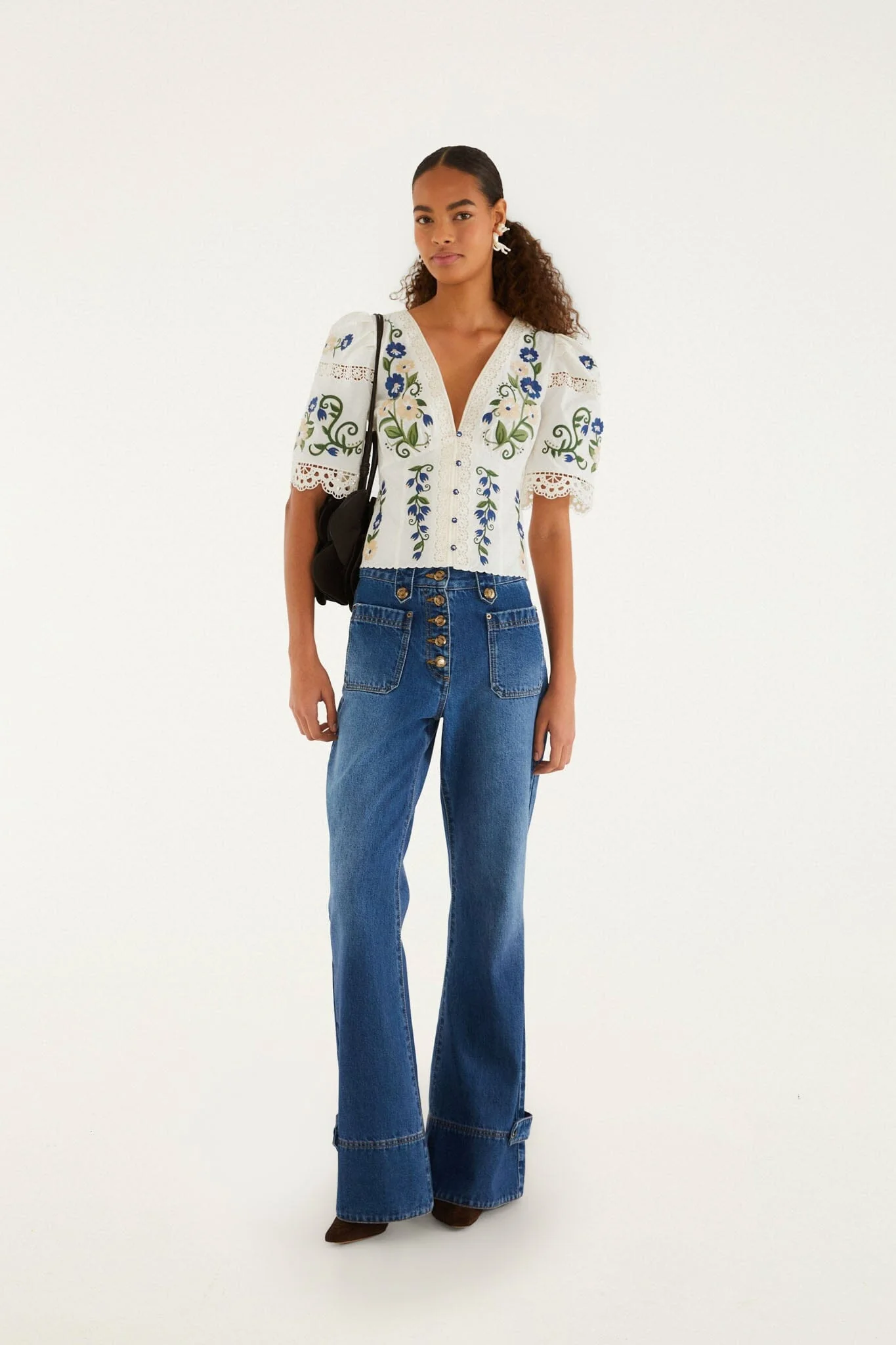 Off-White Countryside Land Embroidered Lace Blouse