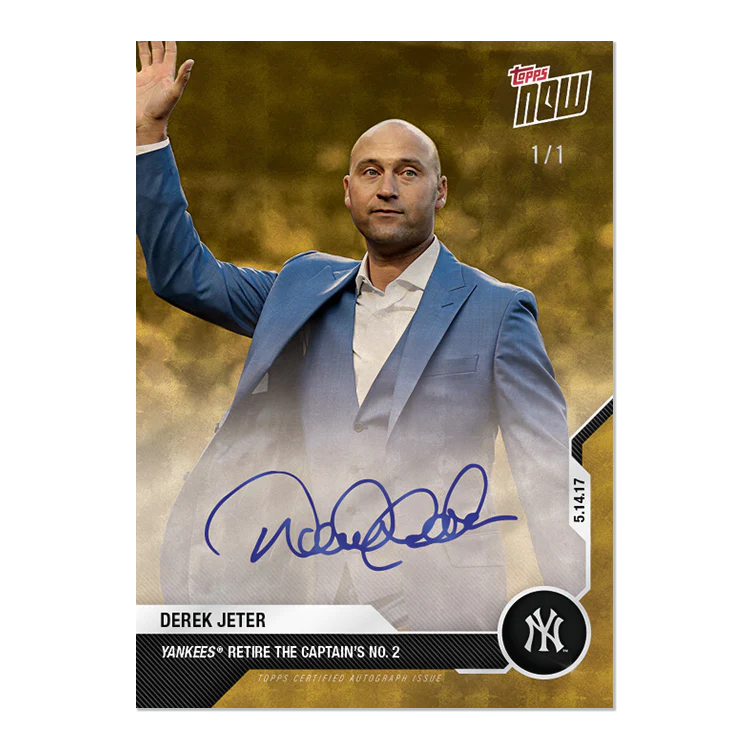 On-Card Chrome Auto # to 1 - Derek Jeter Career Retrospective Topps NOW® Chrome Card 1F