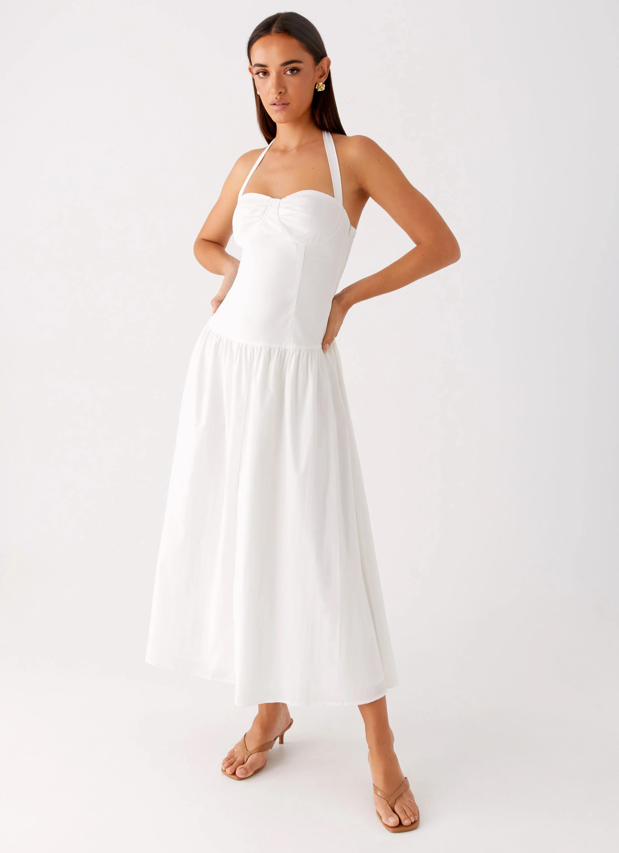 Vento Midi Dress - White