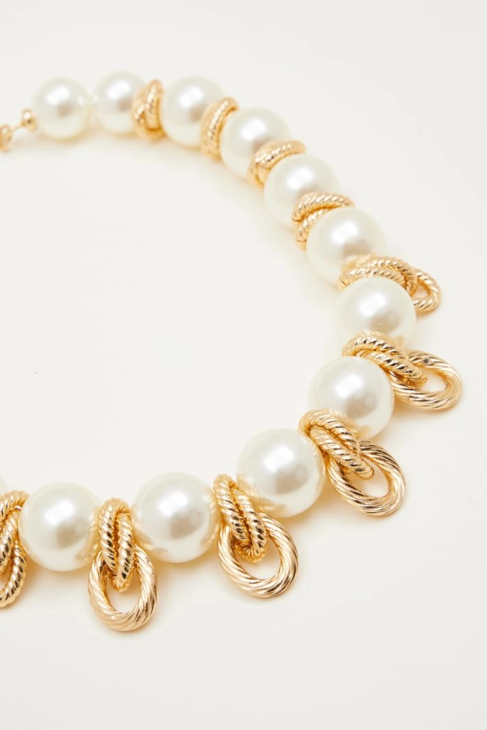 Oversized sphere necklace - GOLD WHITE
