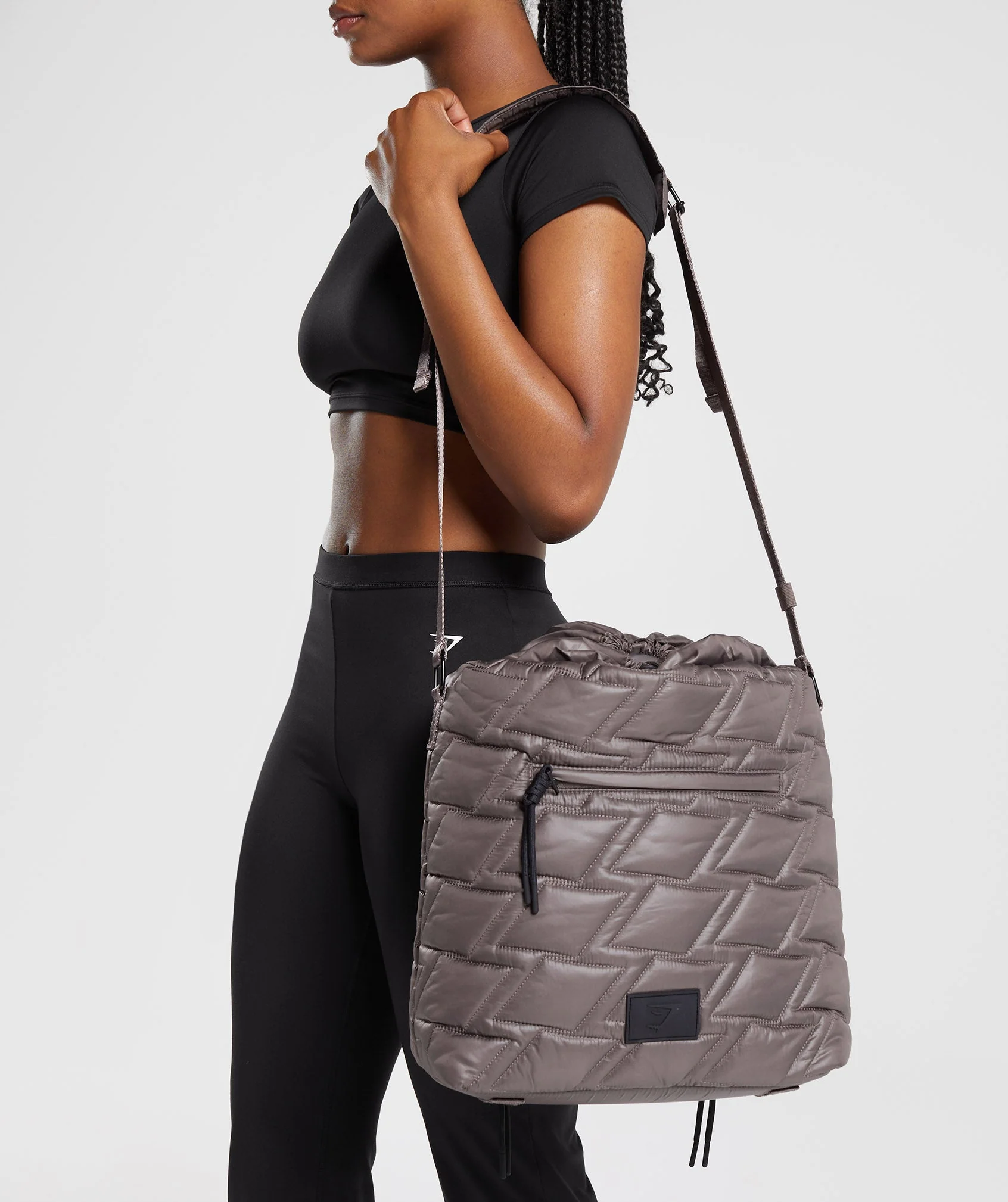 Quilted Yoga Tote Cool Brown