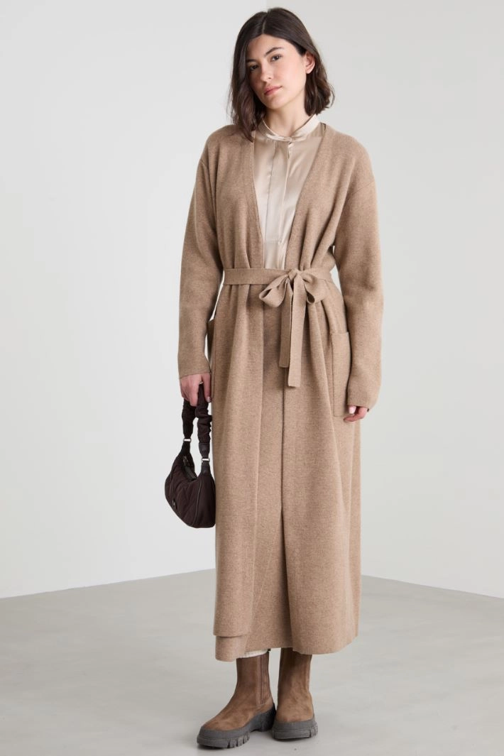 Wool and cashmere cardigan - BEIGE