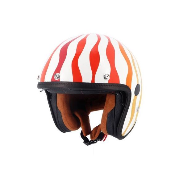 Casque jet Helstons FLOWER - Blanc / OrangeRef : HS1170
