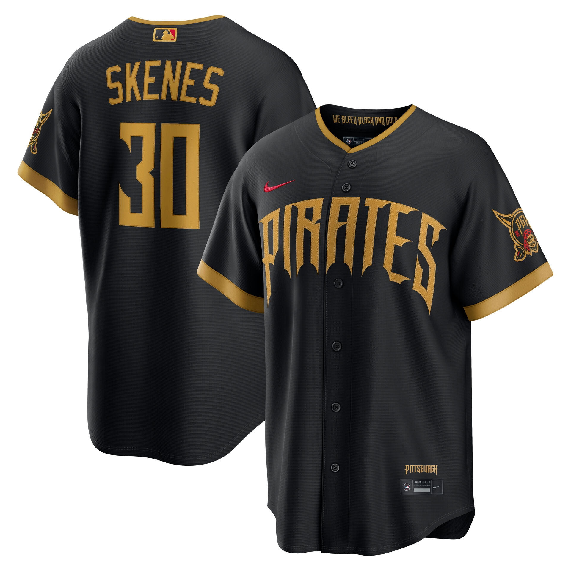 Paul Skenes #30 Pittsburgh Pirates 2026 City Connect Stadium MLB Trikot Black