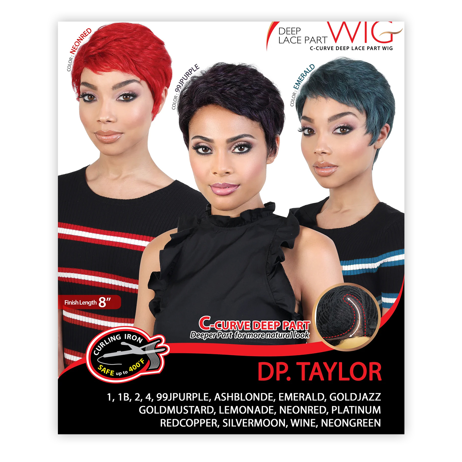Short Pixie Cut Wig C-Curve Deep Part DP.Taylor