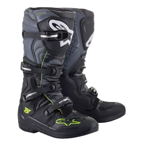 Bottes cross Alpinestars TECH 5 - BLACK COOL GRAY YELLOW FLUO 2025 - Noir / JauneRef : AP12407