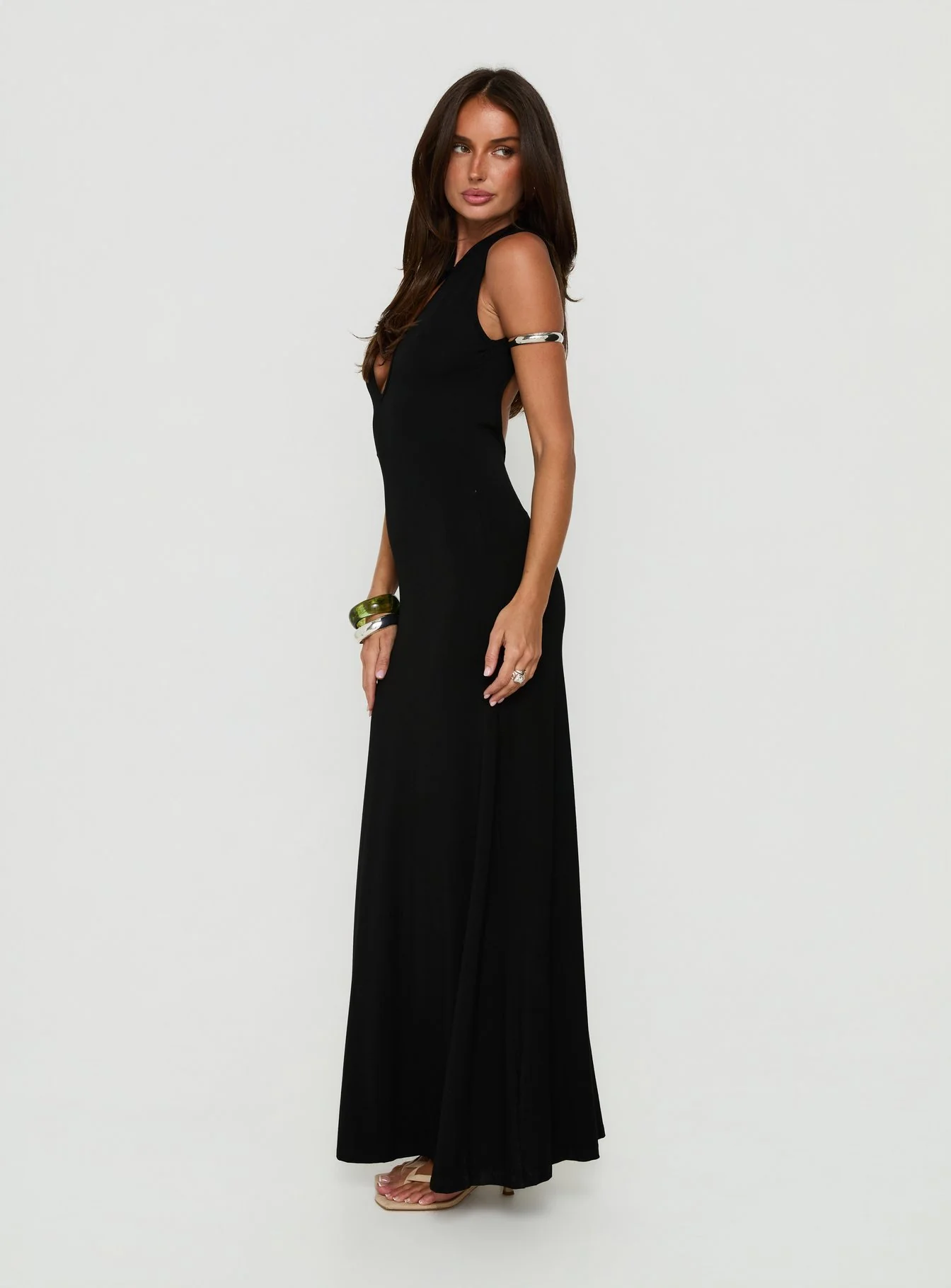Ailany Keyhole Backless Maxi Dress Black