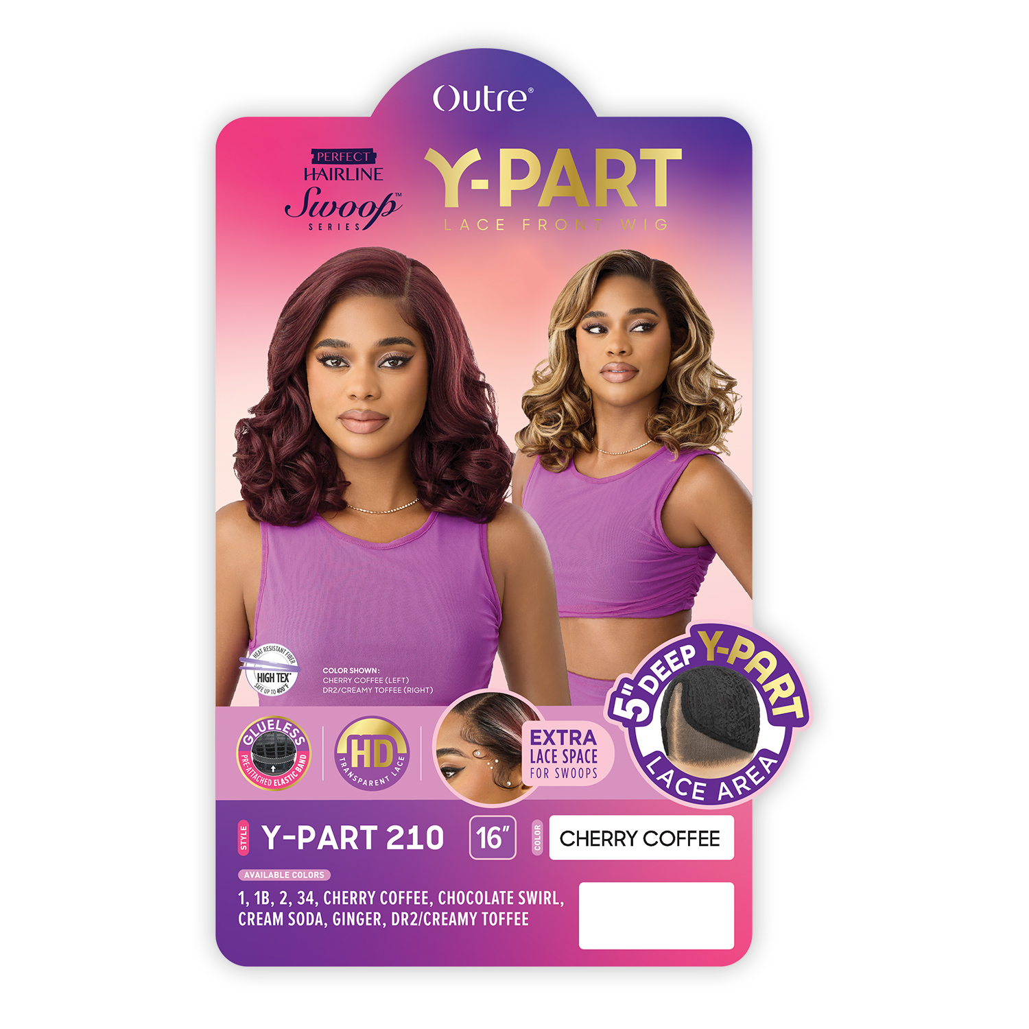Outre HD Lace Frontal Wig Perfect Hairline Glueless Y-Part Swoop Series Y-Part 210