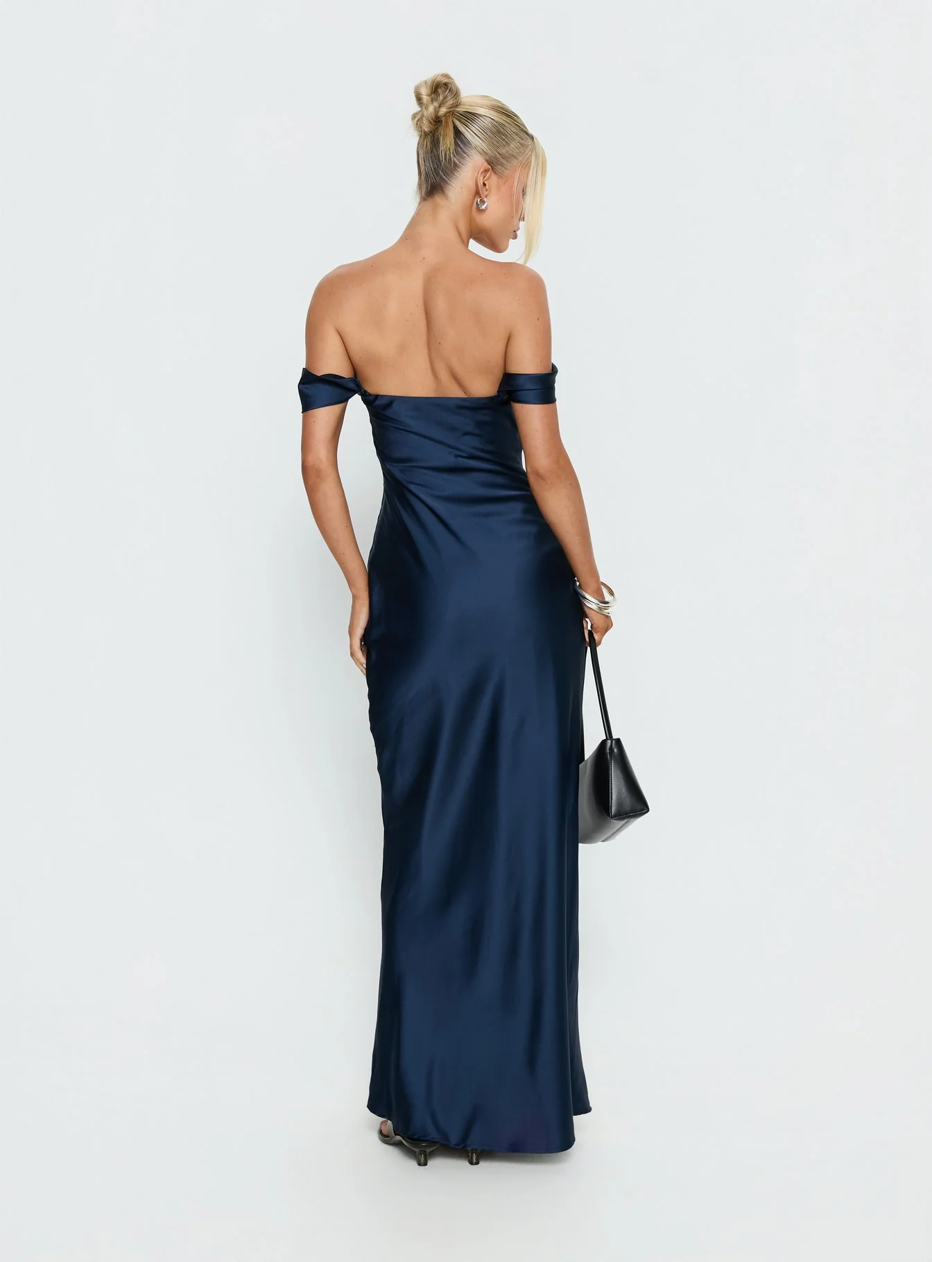 Azura Off The Shoulder Maxi Dress Navy