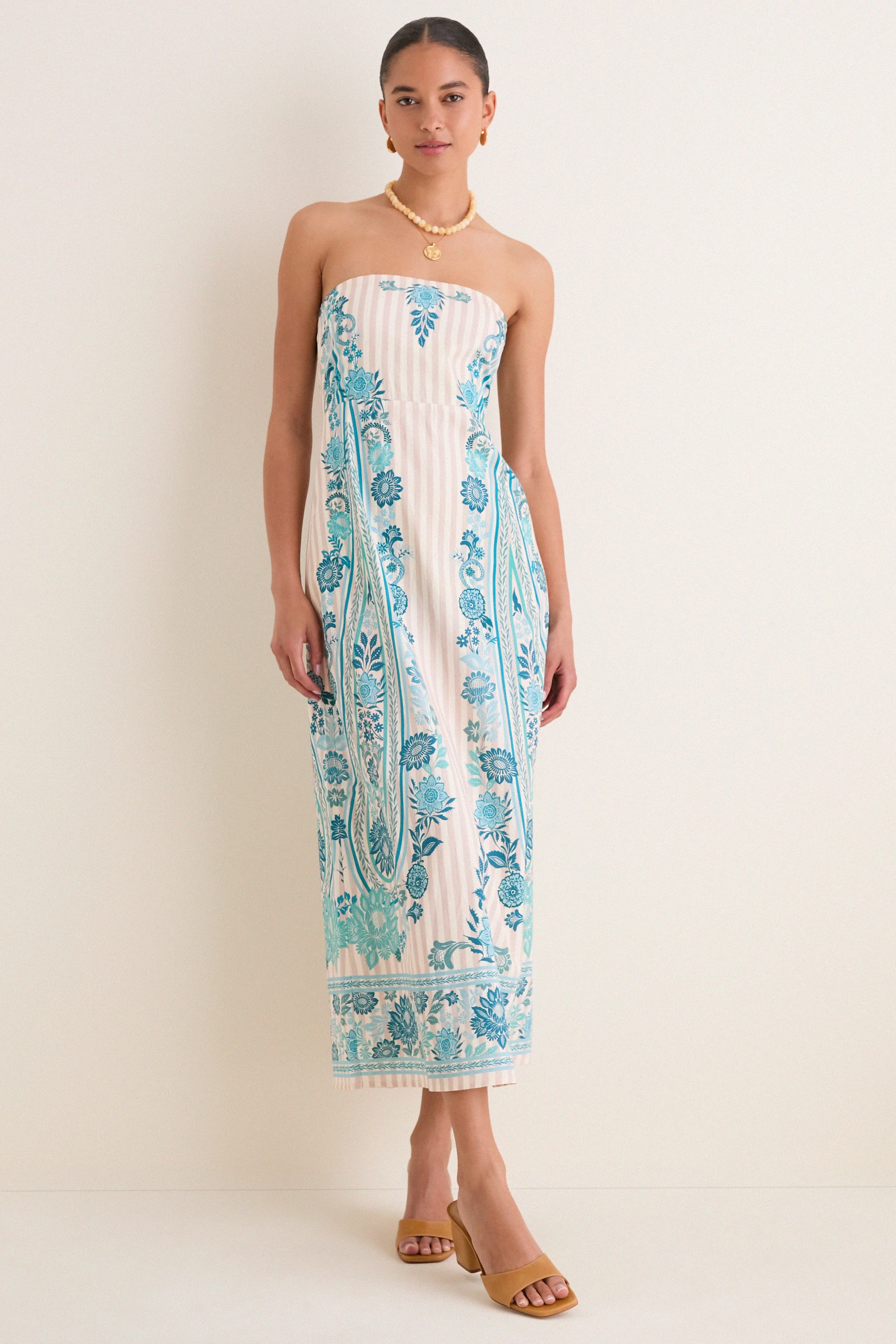 Paisley Stripe Dalton Midi Dress