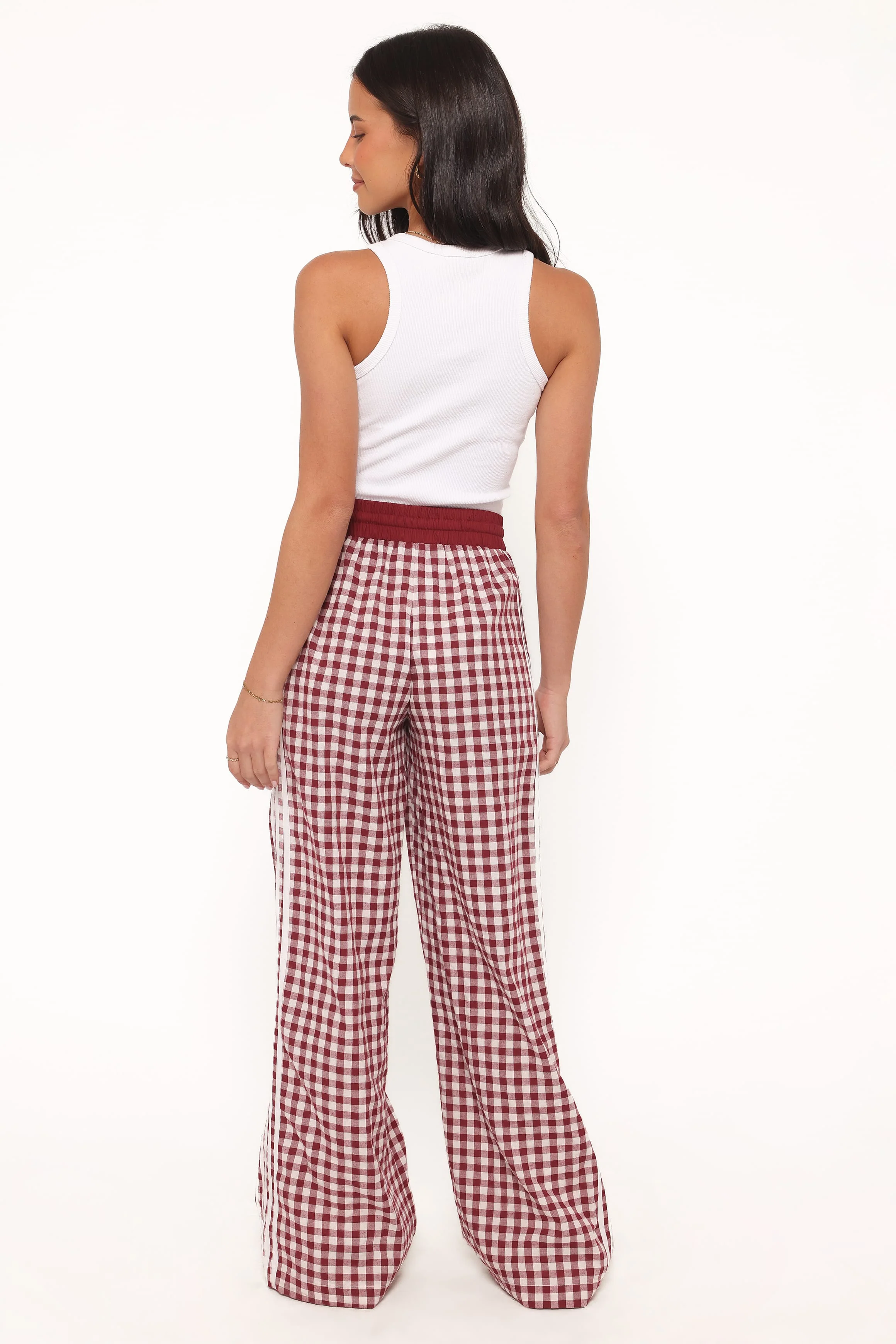 Lawson Track Pants - Burgundy Gingham