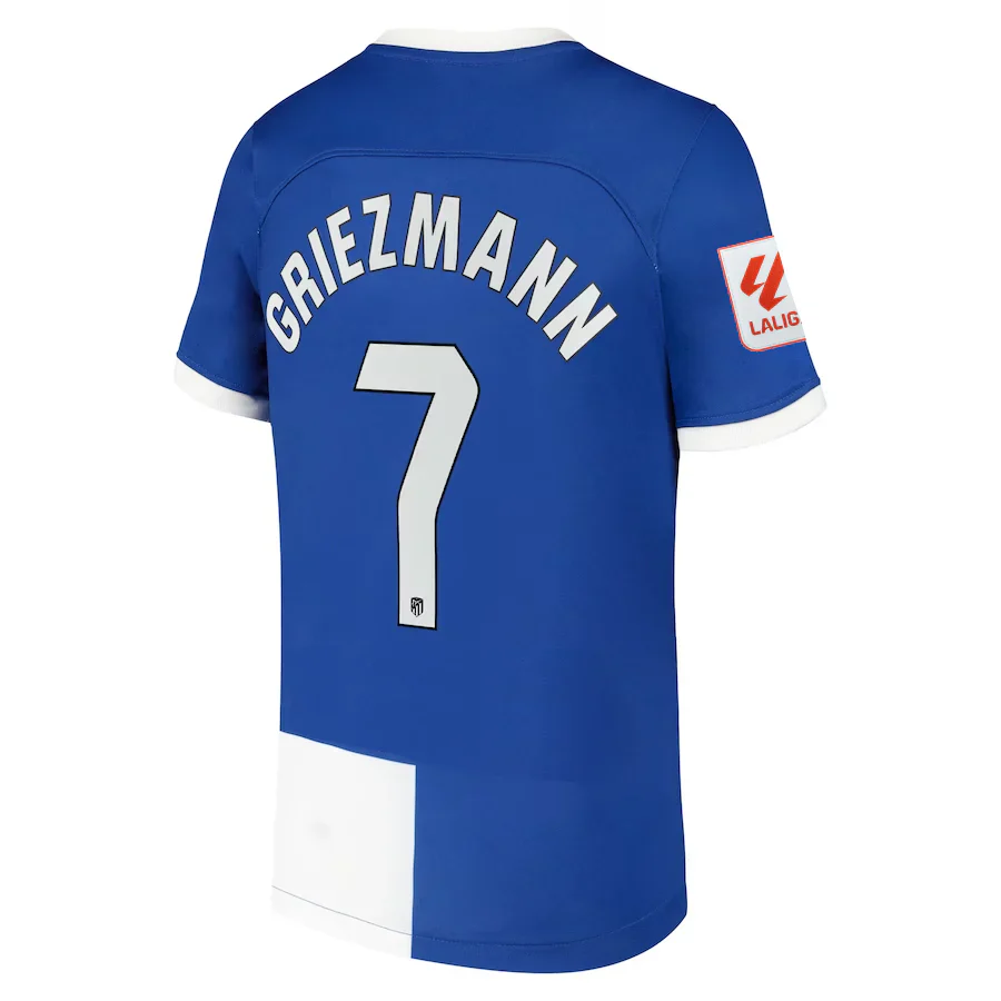 Atletico Madrid Antoine Griezmann Away Jersey w/ La Liga Patch 23/24 (Old Royal/White)