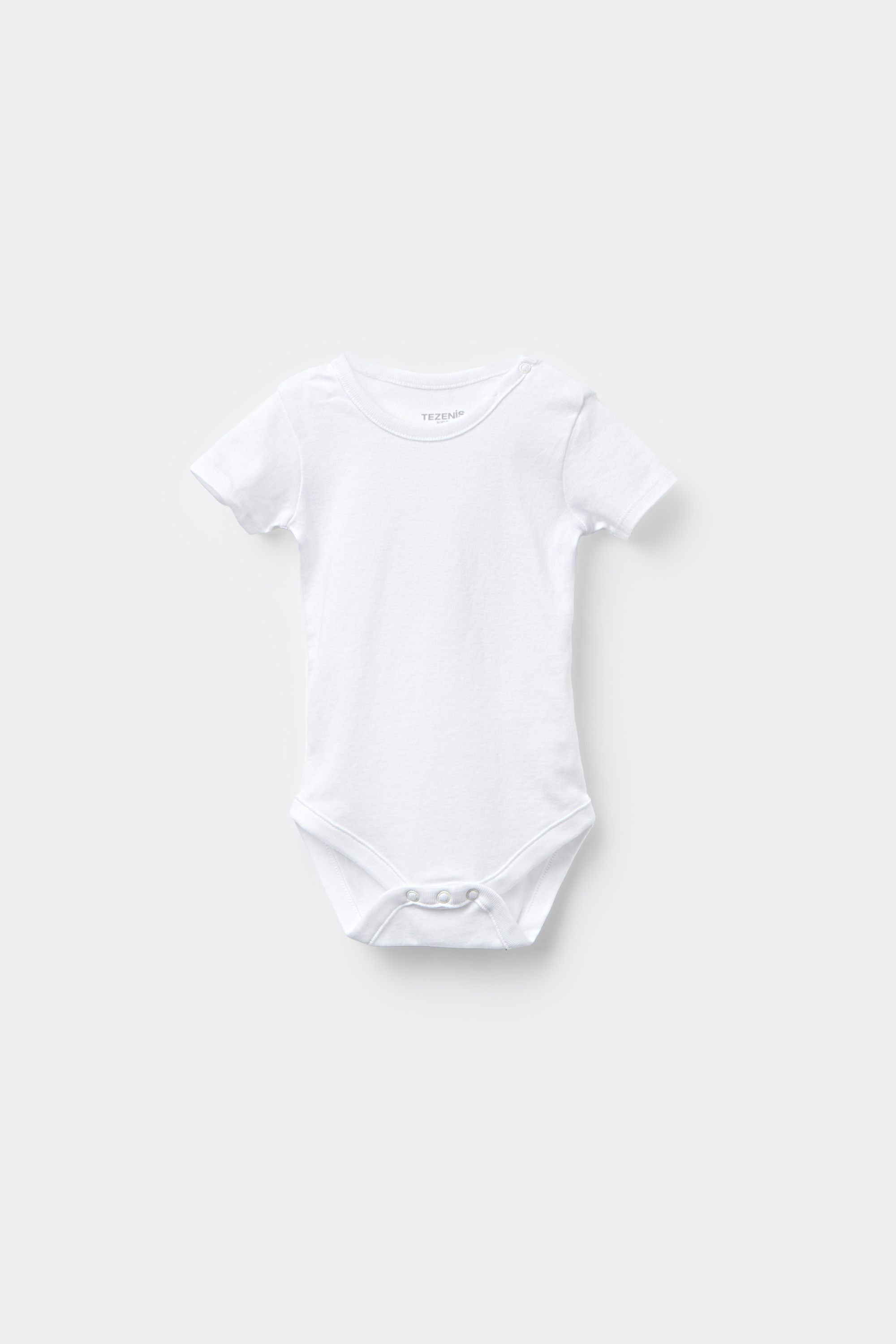 Baby Plain Pure Cotton Bodysuit with Short Sleeves