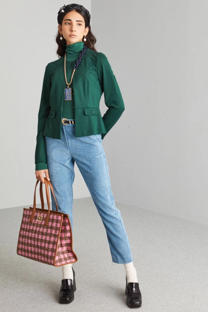 Slim-fit jersey jacket - DARK GREEN