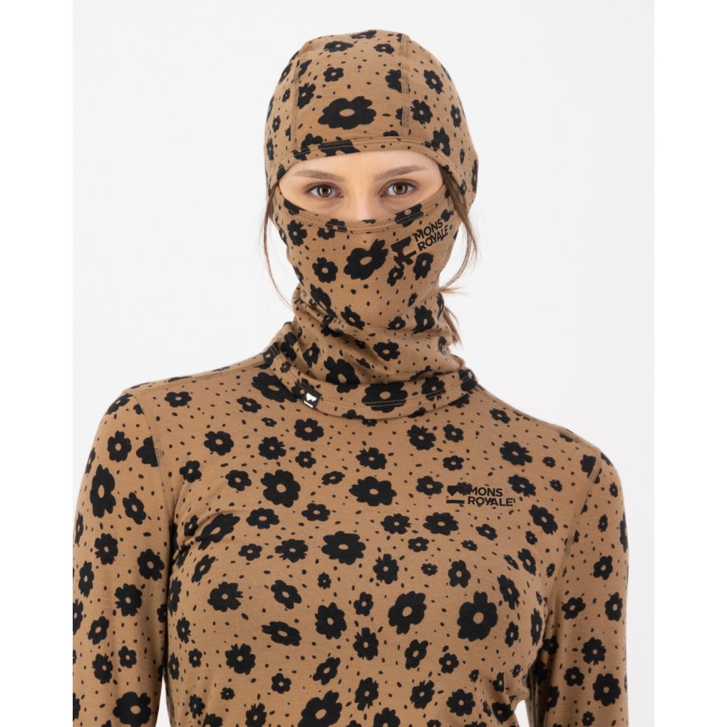 Mons Royale Santa Rosa Merino Balaclava - aoraki lily toffee