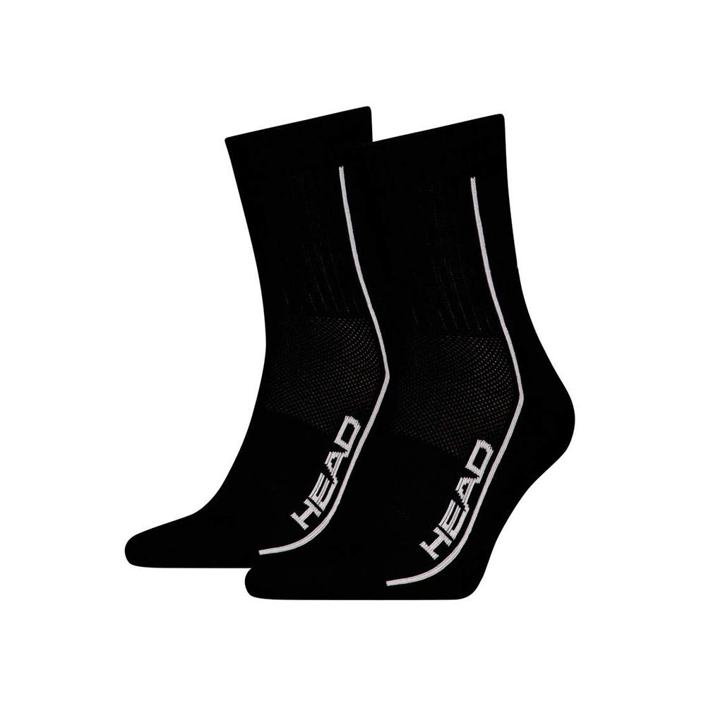 PAIR OF 2 SOCKS SHORT HEAD PERFORMANCE CREW BLACK