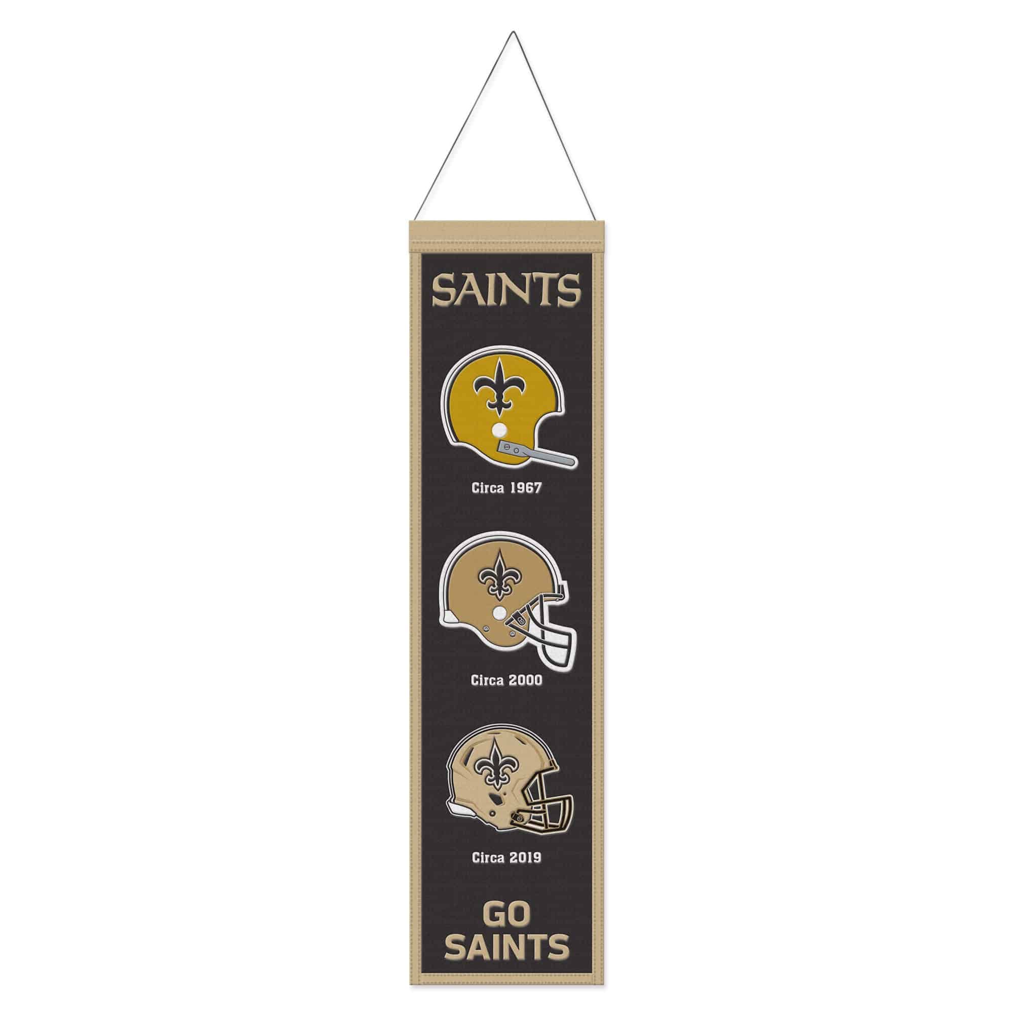 New Orleans Saints Logo Evolution NFL Wool Banner