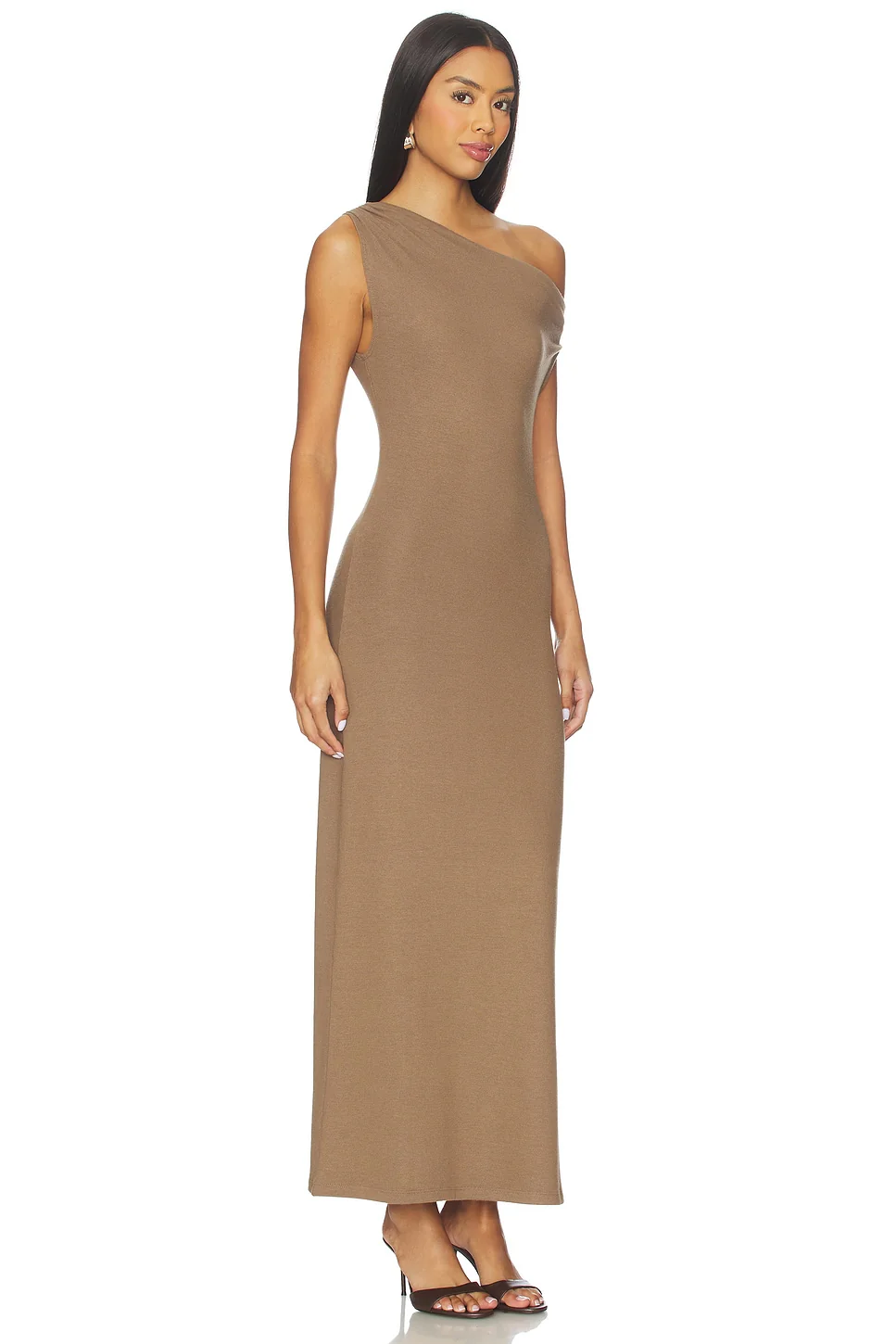 Lauren Ruched Asymmetrical Shoulder Dress