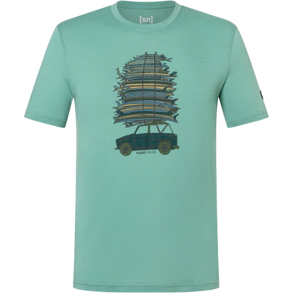 SUPER.NATURAL Surf Trip Tee Men - Lagoon Green/Various