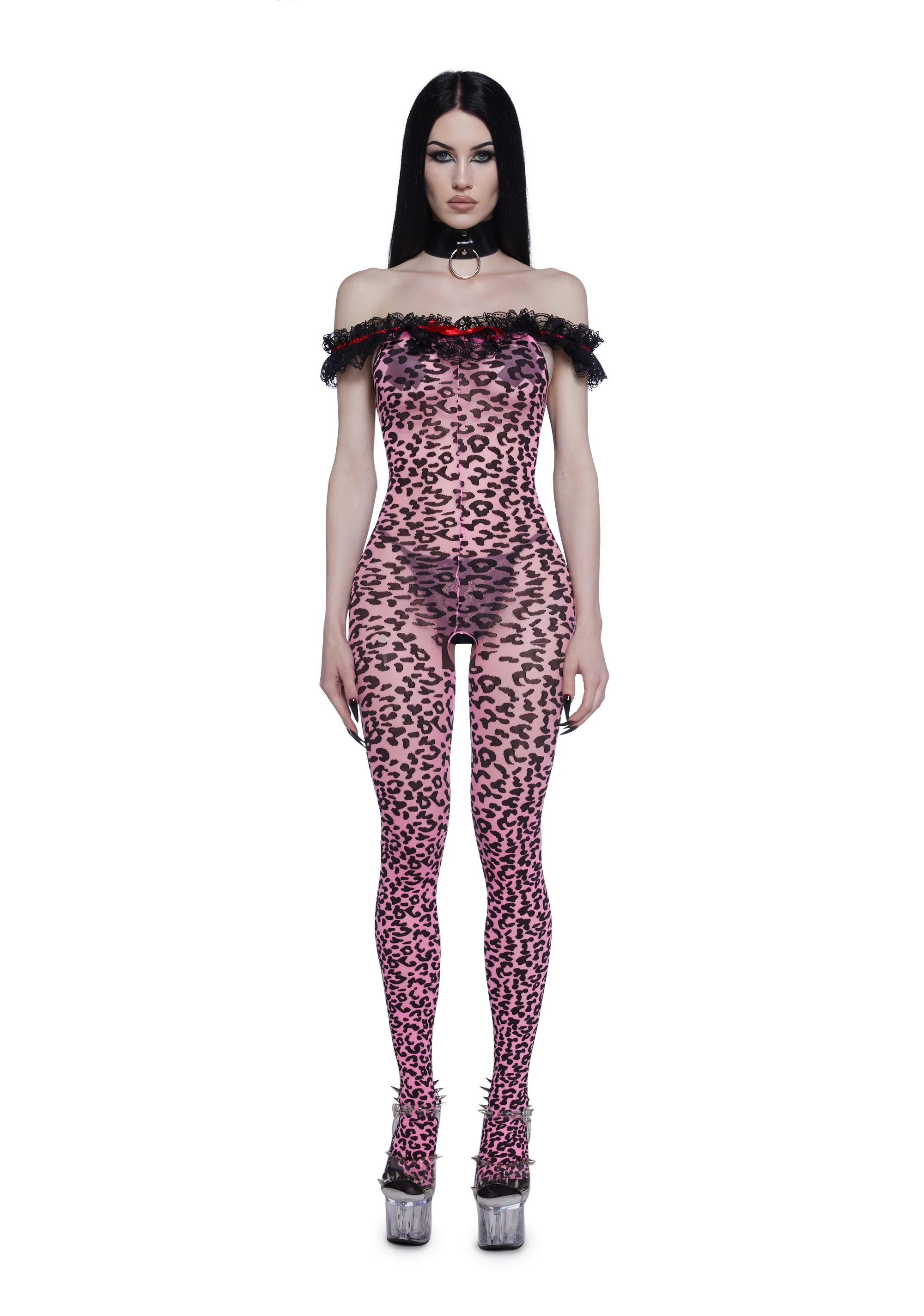 Animal Instincts Leopard Print Body Stocking