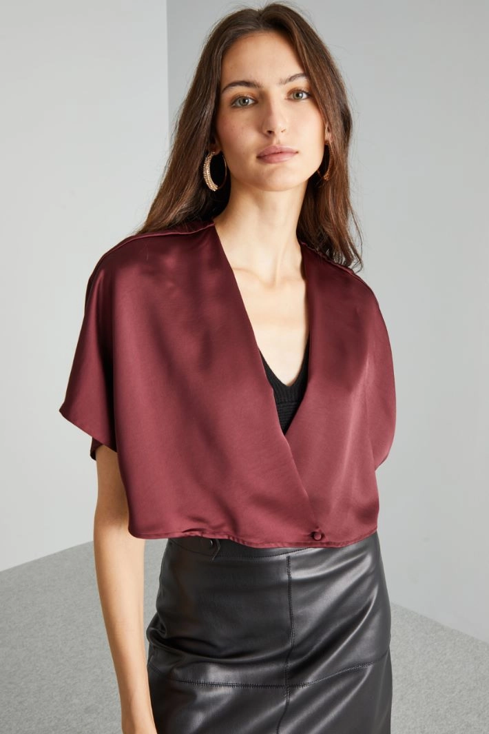 Satin cape - BORDEAUX