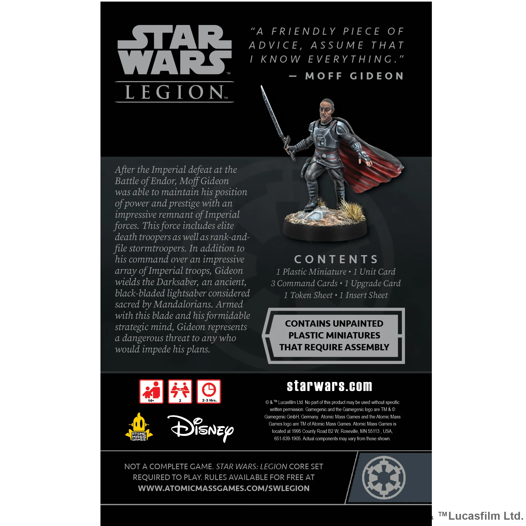 Star Wars: Legion - Moff Gideon Commander Expansion