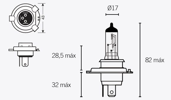Bihr H4 Bulb 12V 60/55W UniversalRef: BI00366A / 1079306
