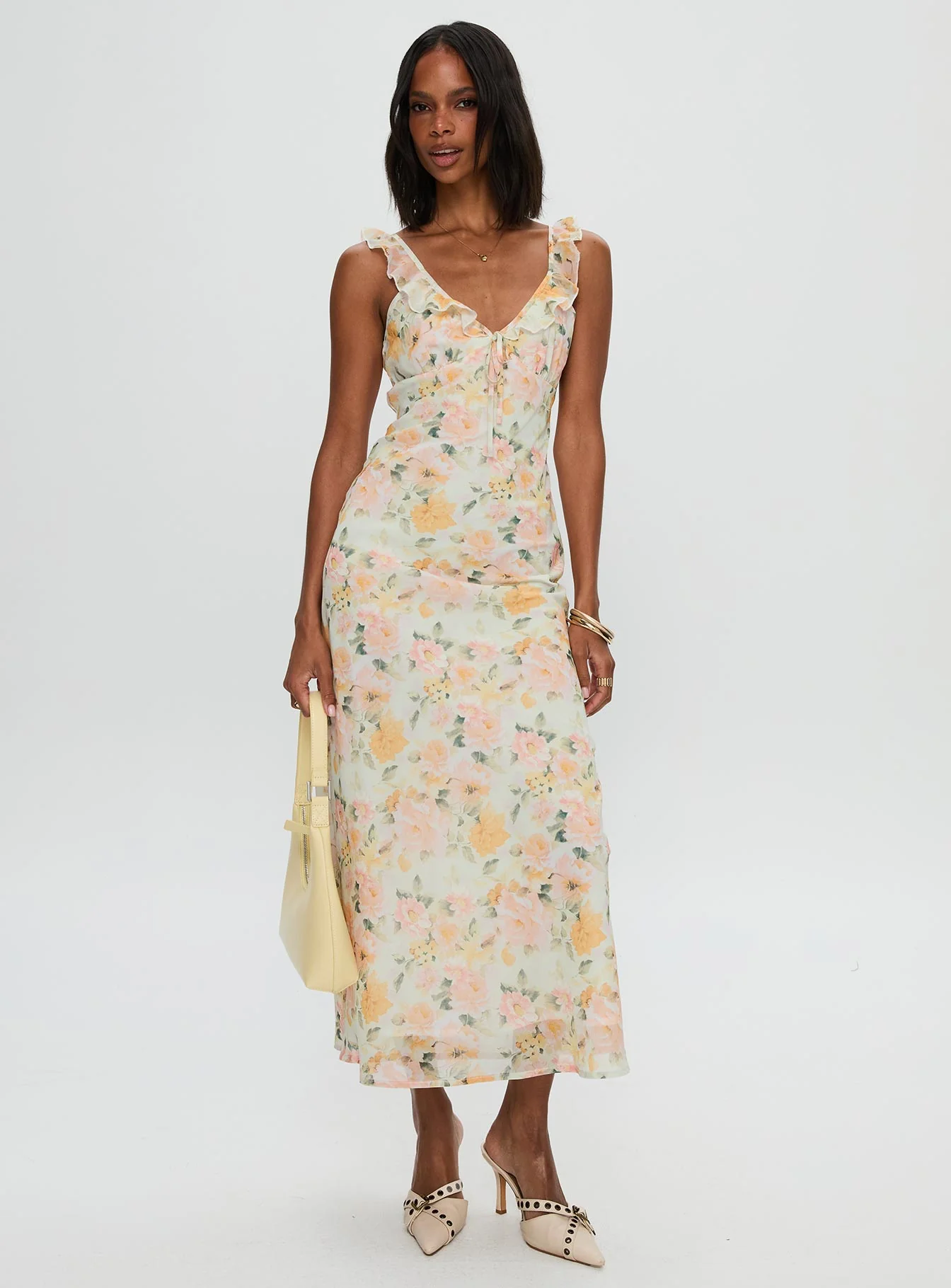 On A Wave Frill Detail Maxi Dress Multi