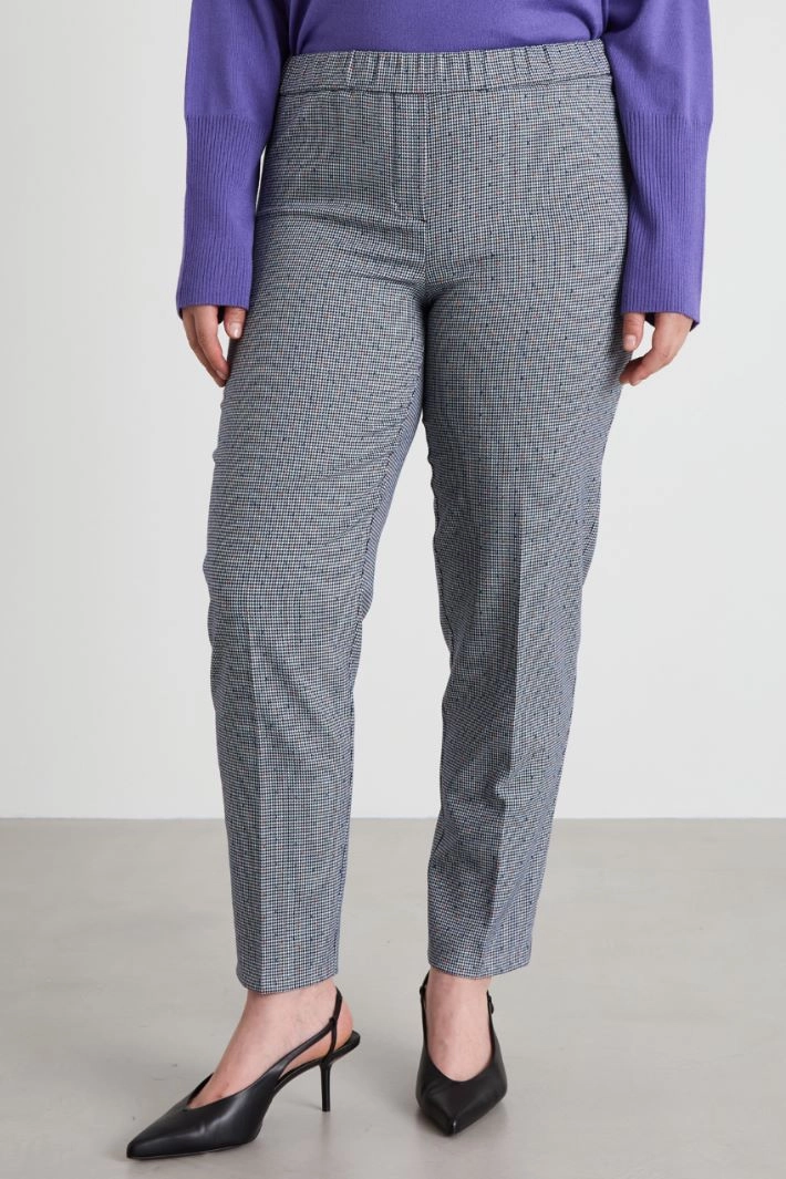 Yarn-dyed fabric trousers - BLUE