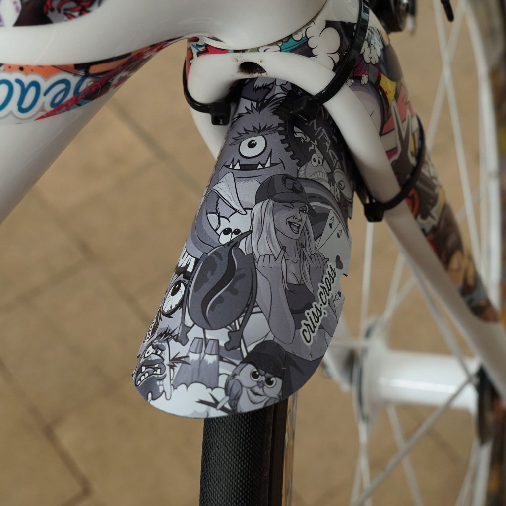 rie:sel design criss:cross Mudguard - Stickerbomb Eyecatcher Ultra Black