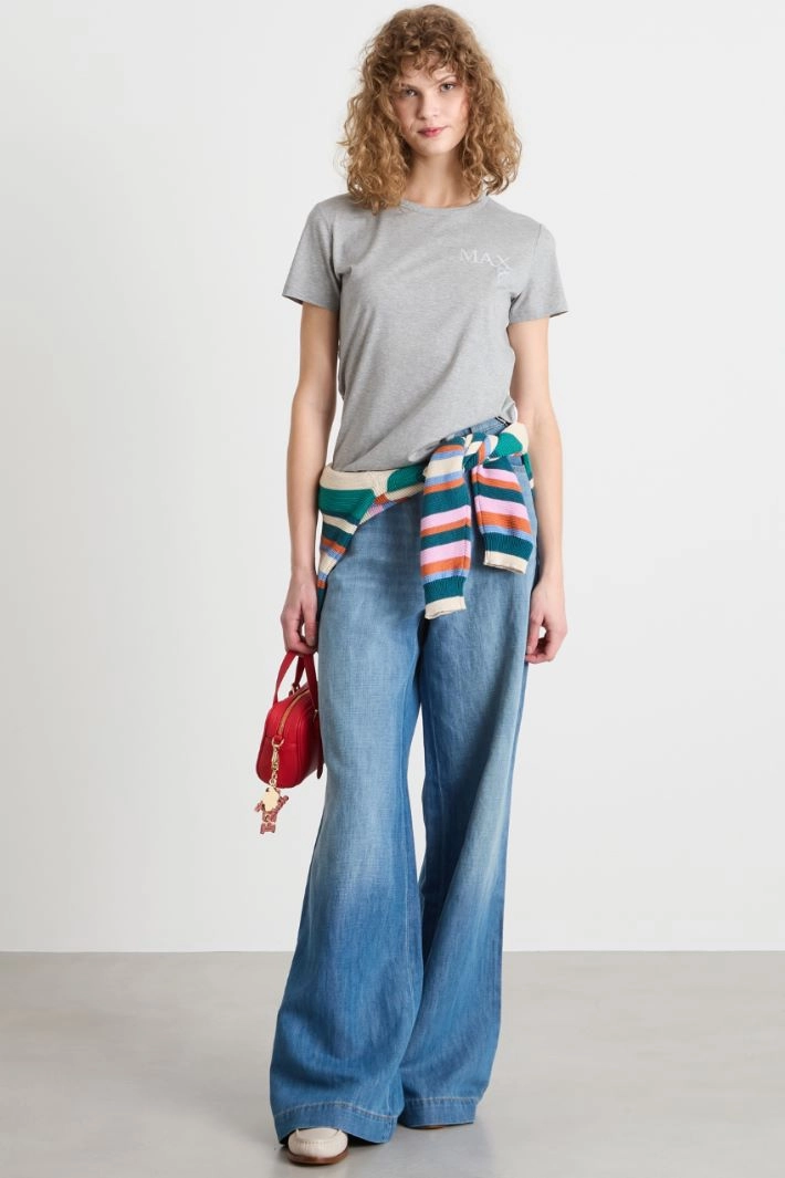 Crew-neck jersey T-shirt - LIGHT GREY