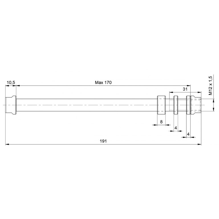 Garmin Tacx Trainer Axle for 12mm E-Thru - M12x1.50 / 170mm - T1710