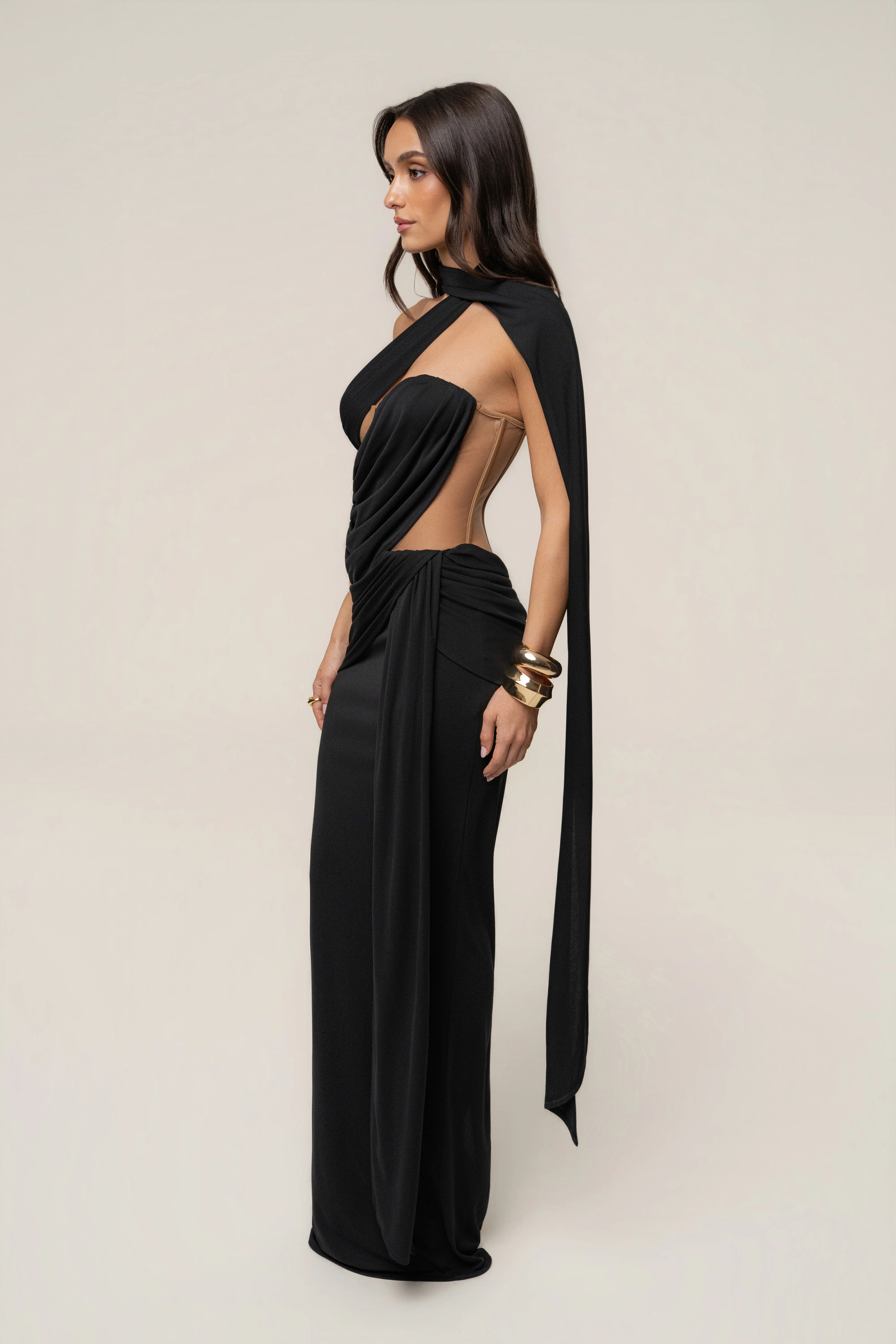 Black Empress of Hearts Maxi Gown