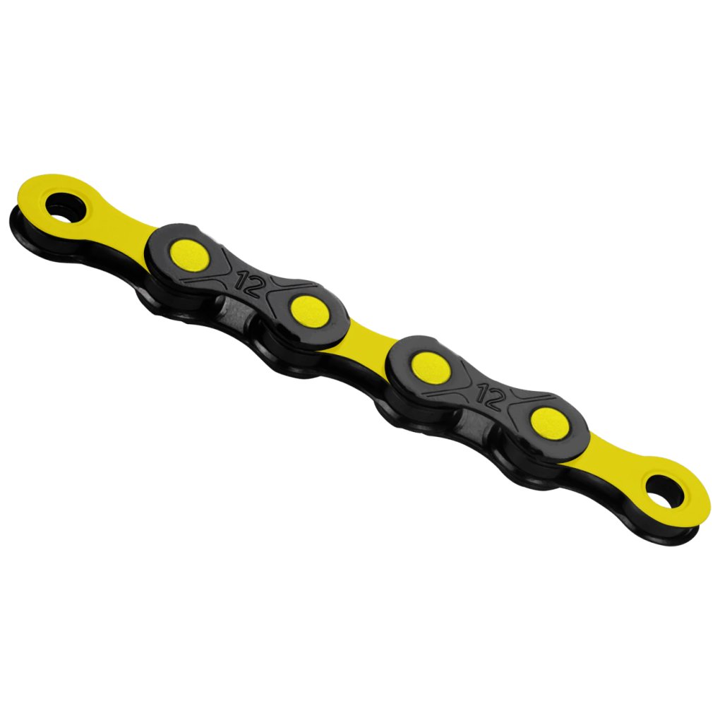 KMC DLC Chain - WAXED | 12-speed - black/yellow