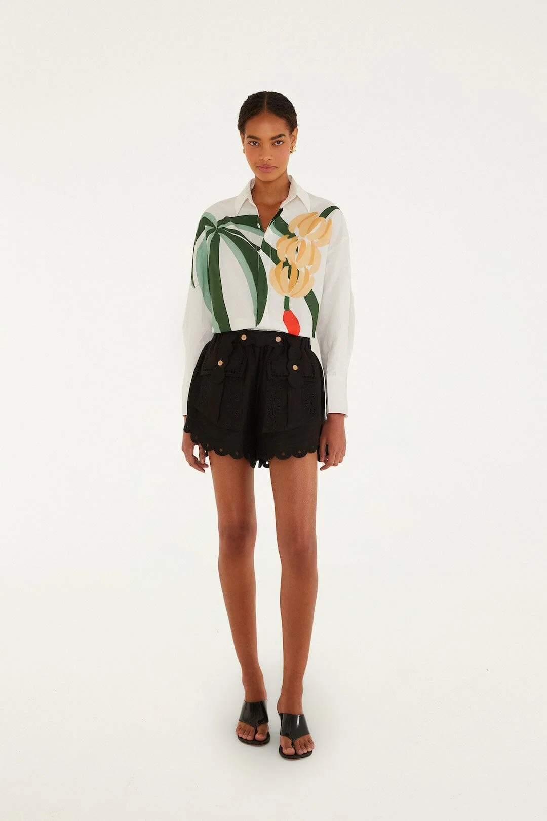 Graphic Banana Tree  Applique Shirt