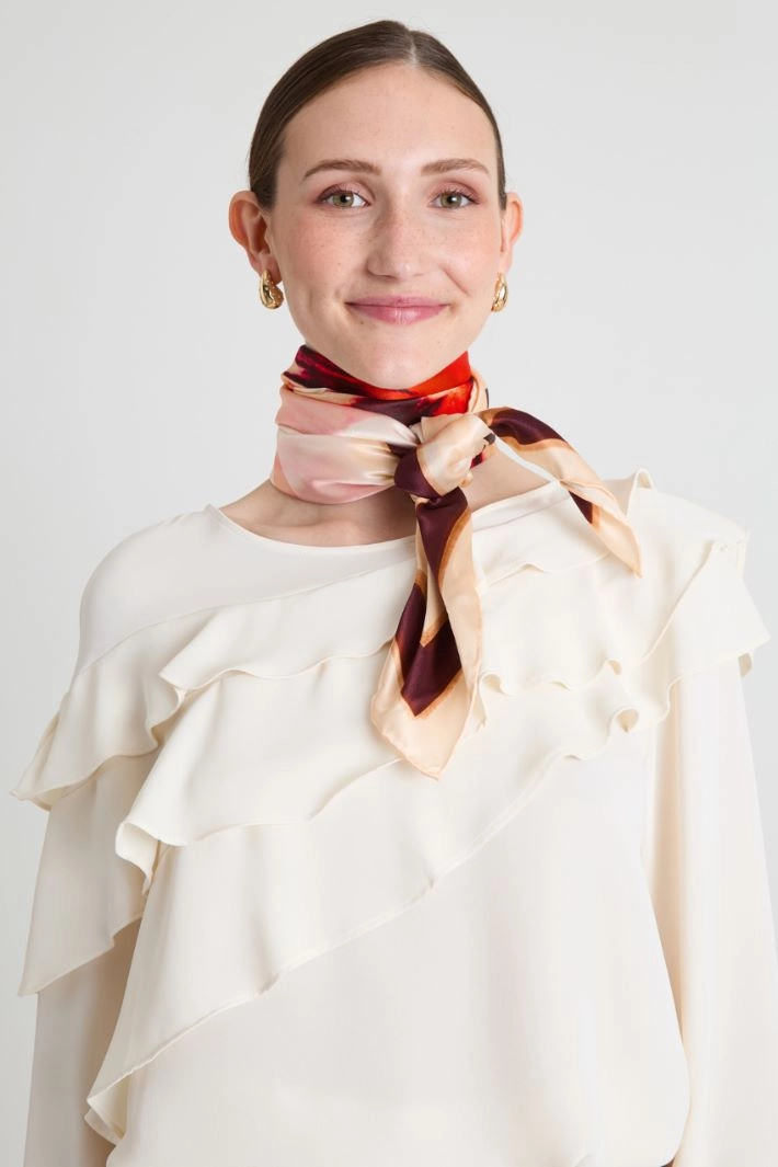 Silk-satin foulard - LIGHT PINK