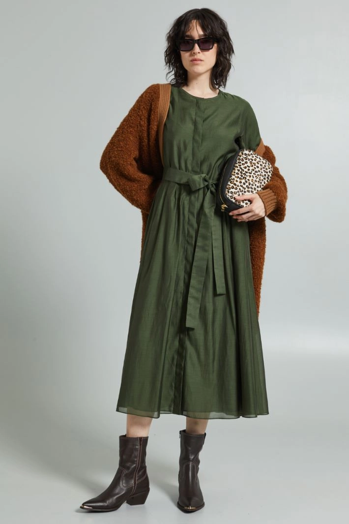 Bouclé cardigan - BROWN