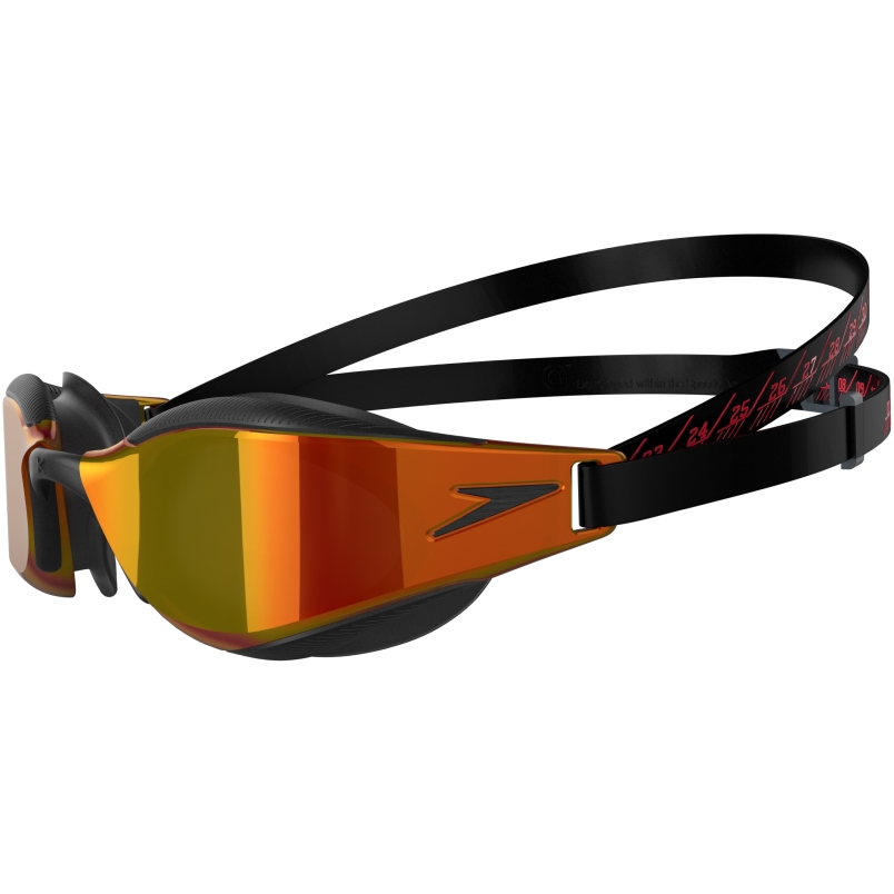 Speedo Fastskin Hyper Elite Mirror Swimming Googles - black/dragon fire/gold