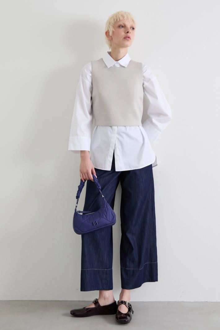 Compact jersey top - PEARL GREY