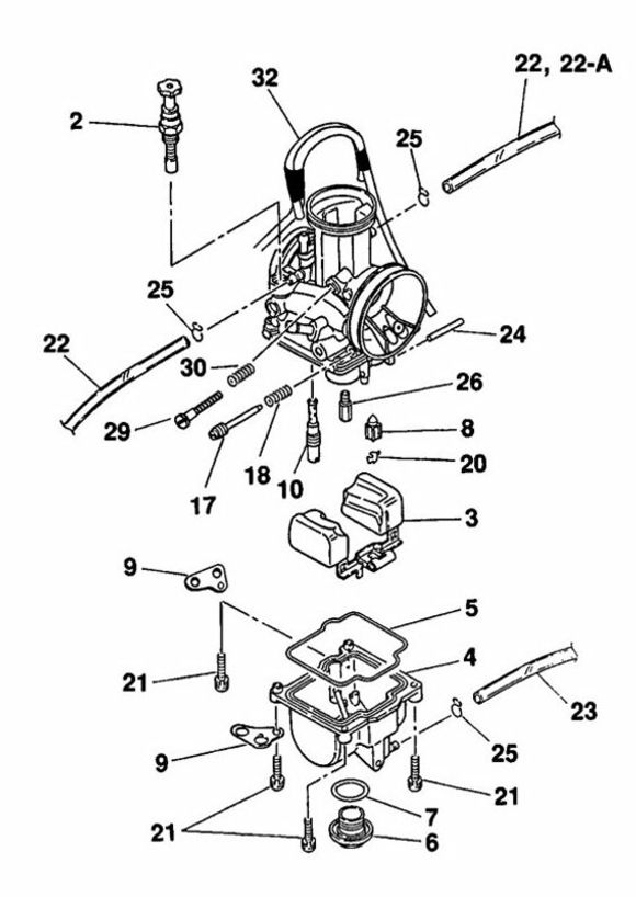 Keihin PWK38 Air Striker/Quad Universal CarburetorRef: IH00086A / 1106128