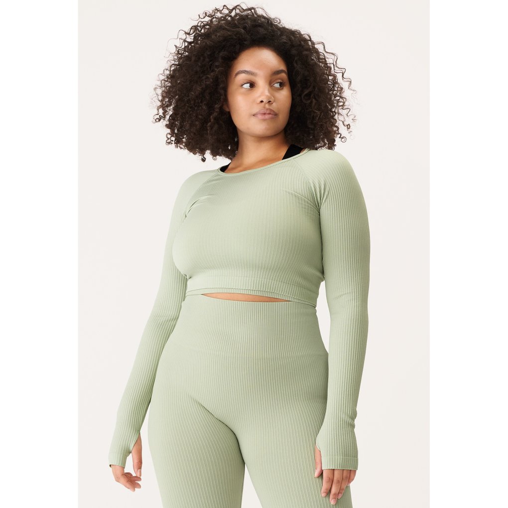 Röhnisch Seamless Crop Long Sleeve Shirt Women - Desert Sage